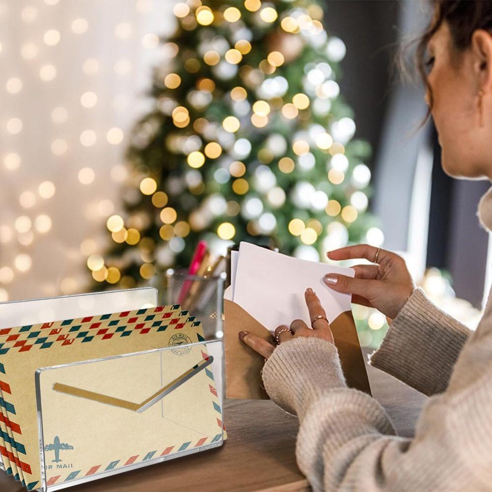 Acrylic File and Letter Holder Lightweight Envelope and Bill Sorter Mail Holder Rack  School
