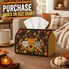 1pc Boho Botanical Fall Tissue Box - Sunflower Pumpkin Napkin Storage Box, Suitable for Rolls/facial Tissues/single Sheets,Two Sizes Available for Aut