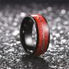 Fashion 8mm Men Black Stainless Steel Arrow Rings for Men Inlaid Red Meteorite Rings Wedding Band Jewelry Drop Shipping