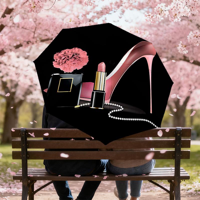 1 Stück Lippenstift-Regenschirm für High Heels – 8-Rippen verstärkt, tragbar, faltbar, für Reisen, geeignet für alle Jahreszeiten, Outdoor-Gebrauch – J324