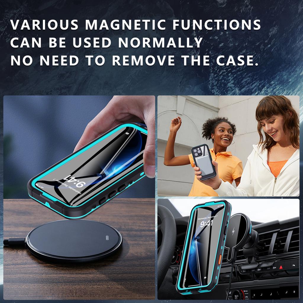REDPEPPER Dot+ Series For iPhone 16 Pro Case Compatible with MagSafe IP68 Waterproof Clear Phone Cover