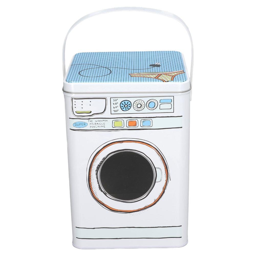 1pcs White Color Laundry Detergent Container Decorative Storage Tin Household Storage