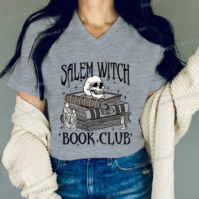 Witch Book Club Shirt for Women Bookish Halloween TShirt Spooky Book Lover Graphic Tee Top Spooky Season Reader Gift Tshirts