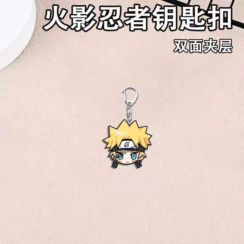 Anime Naruto Akryl nyckelring tillbehör Uzumaki Naruto Tecknad nyckelring