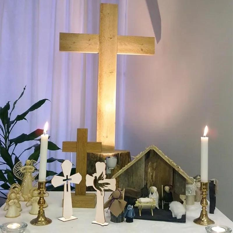 24 Pieces Wooden Crosses Catholic Wood Crosses for Crafts.