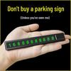 Luminous Temporary Parking Card: PC Car Parking Sign & Moving Number Plate