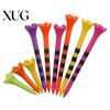 Tough Golf Tee 10Pcs 38/70/82MM Striped Height Adjustable Sharp Tip Plastic Ball Holder Training Aid Spike Kit Accessories Golfer Gifts
