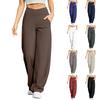 Damen High Waist Wide Leg Hose mit Taschen Weicher Dehnbarer Stoff Geeignet für Yoga Workout Freizeitkleidung und Loungewear