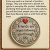 Friendship Blessing Coin Friends Are Angels Following You Through Life Blessing Coin with Emotional Support Card Pocket Friendship Keepsake Gifts