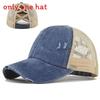 Baseball Cap Womens Cotton Mesh With Crossed Ponytail Openings For Summer Casual Wear