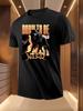 Black Tshirt with Bold Wolf Print - "Born To Be Wild" Design