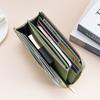 Leather RFID Anti-magnetic Anti-theft Brush Wallet Female Long Seven-character Zipper Fashionable Hand Wallet Can Put Mobile Phone Change