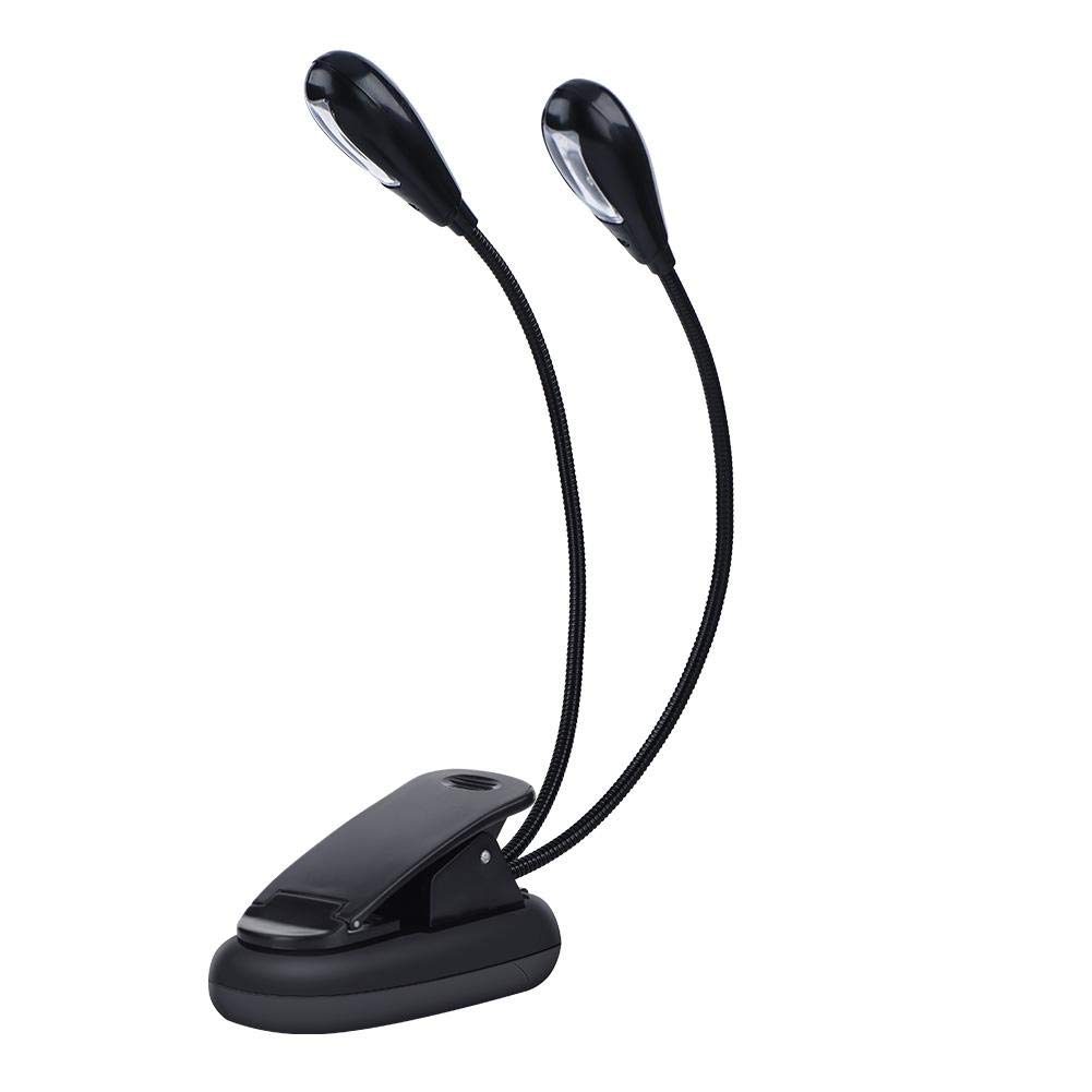 

Music Stand Light, Clip-on Music Light with 6 LED Beads, Dual Adjustable, USB Rechargeable, Suitable for PC Work, Office, Bedroom, Desk, Reading,