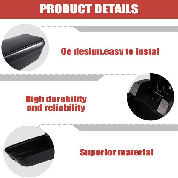 Compatible Center Console Armrest for 2015-2019 Smart Fortwo/Forfour 453