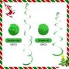 24 PCS Green Hanging Swirl, Sparkle Ceiling Hanging Decorations, Plastic Streamer Party Decorations with Double-Swirls and Single-Swirls for Birthday