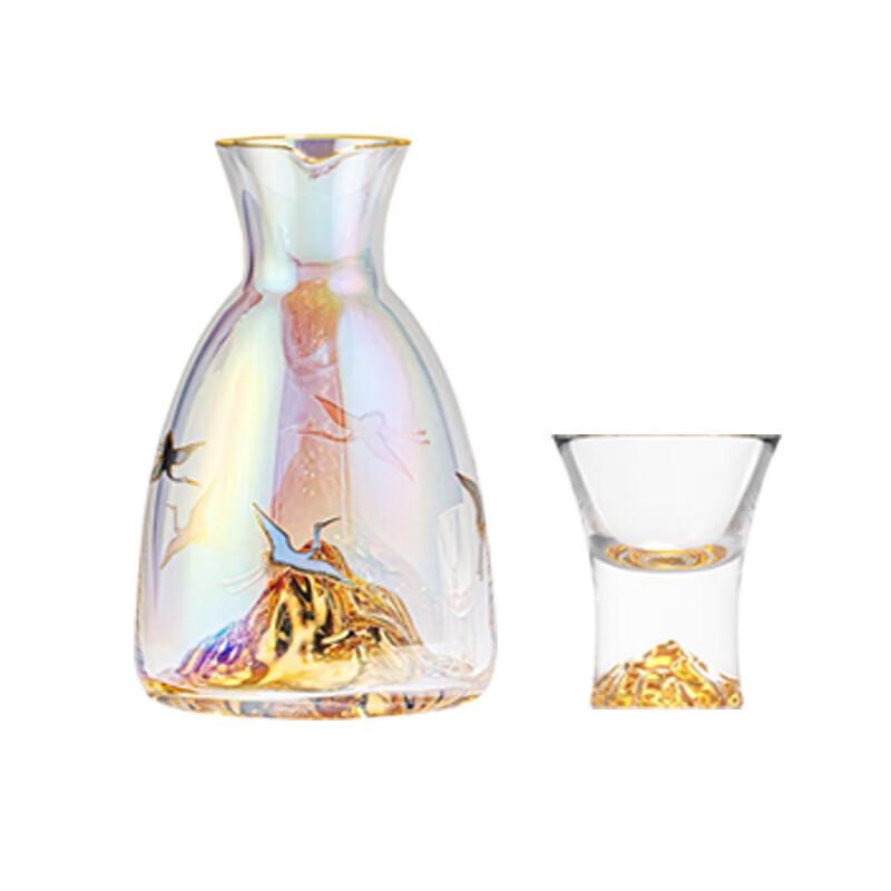 

Ge Bei Tang Jinshan Colorful Arc Glass Teapot and Cup Set