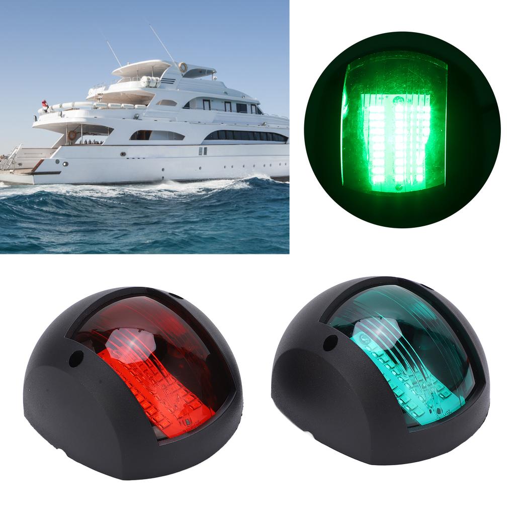 2 Stück Marineboot Yacht Signal Leuchte LED Navigations Buglampe Rot Grün Schiff Bordlicht für Segeln 12V‑24V 3W