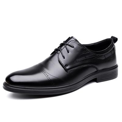 Mode Nieuwe Designer Bruidegom Bruiloft Zakelijk Pak Schoenen voor Mannen Lente Herfst Zwart Mode Casual Veterschoenen Koeleer Man