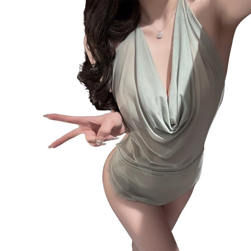 Sex Underwear Sexy Pure Desire Perspective Neck Set Backless Strap Couple Fun Underwear Free