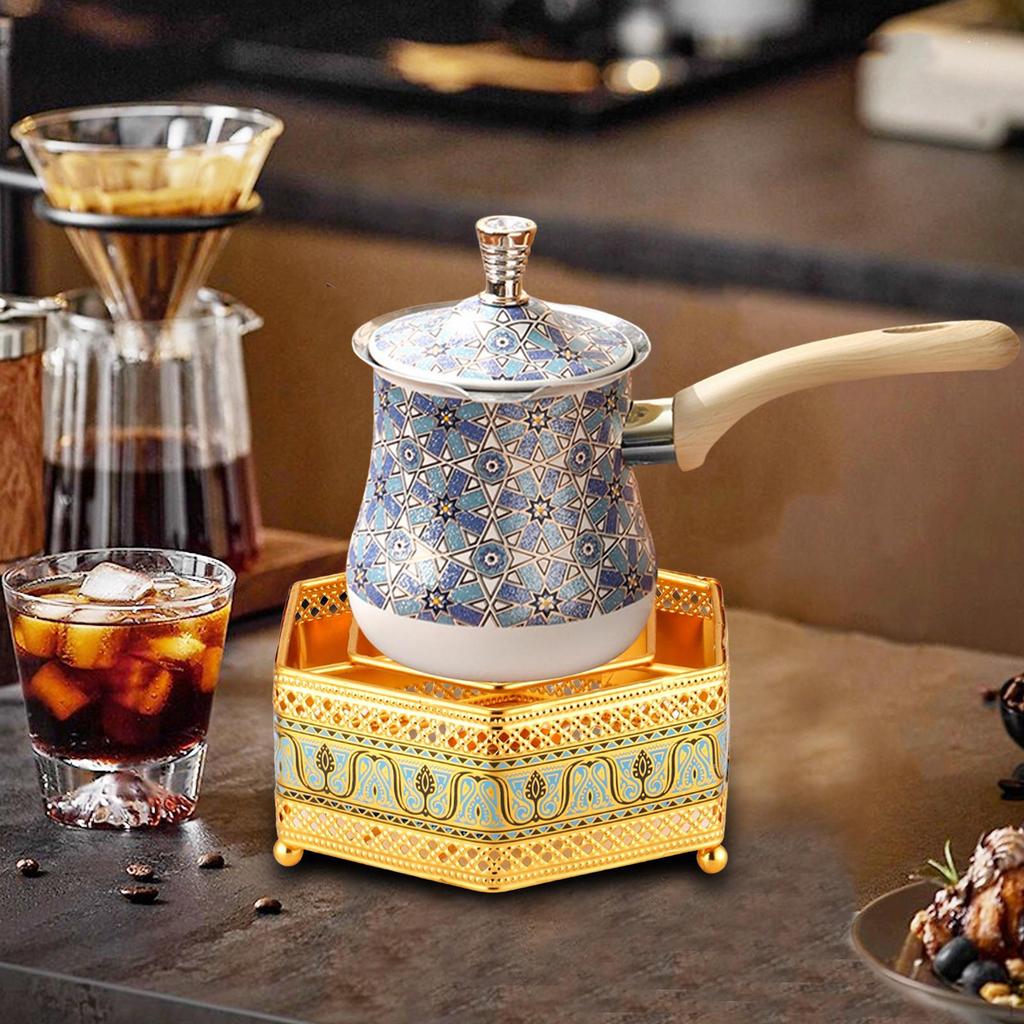 Stainless Steel Turkish Warmer Coffee Pot Butter Milk Stovetop Teapot Boiling Tea