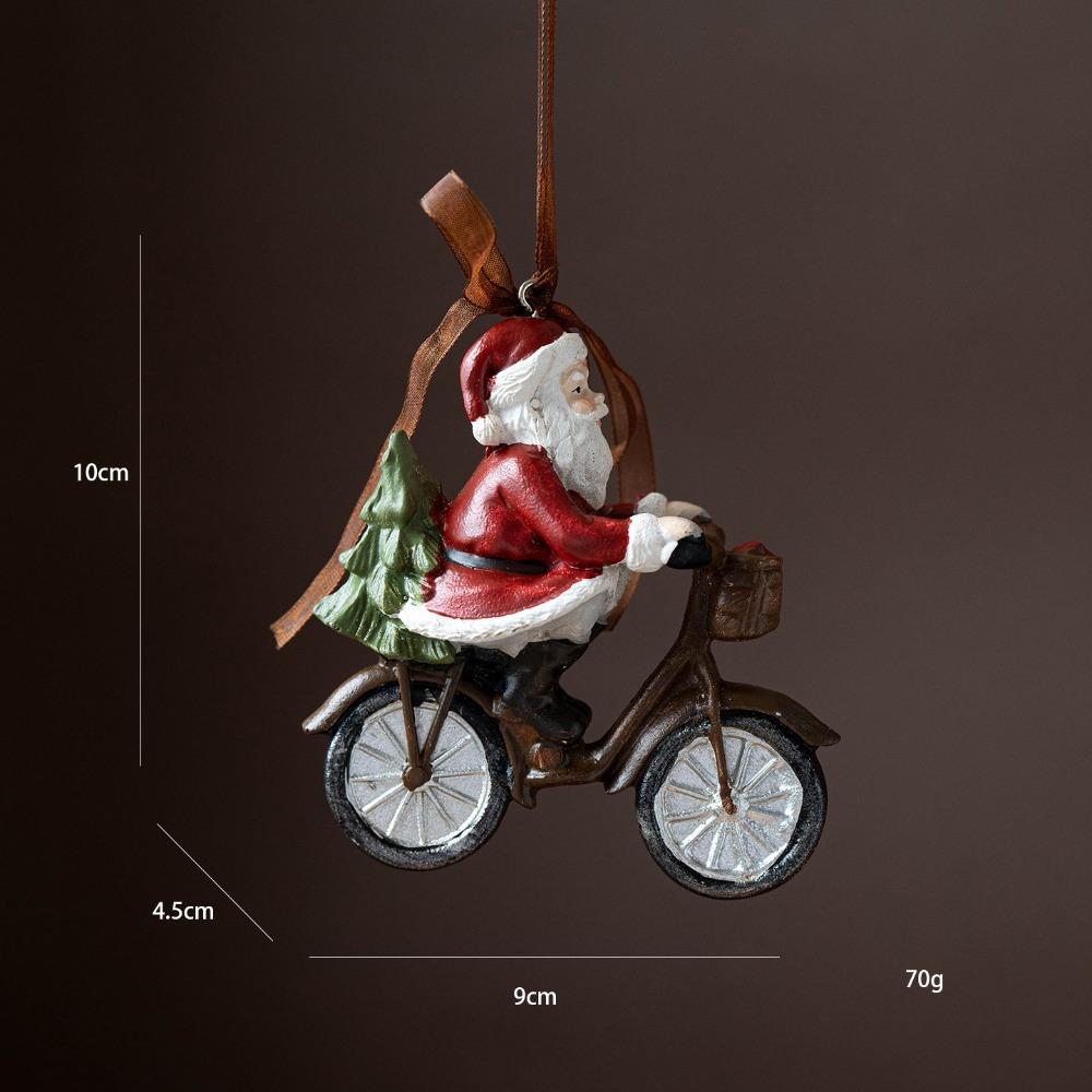Santa Claus Christmas Tree Hanging Decor 3D Design Resin Hanging Ornament Window