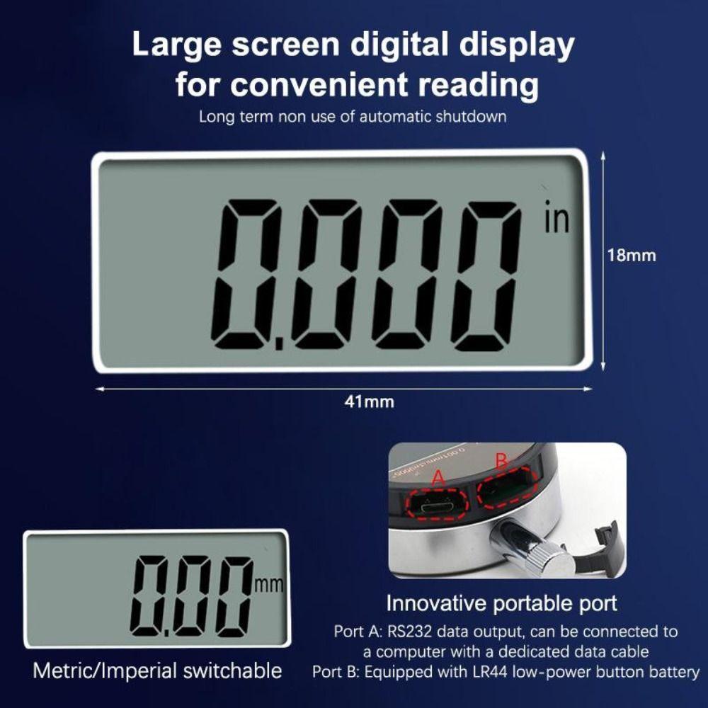 0-12.7mm Digital Dial Indicator 0.01/0.001mm Relogio Comparador  Measuring Instruments