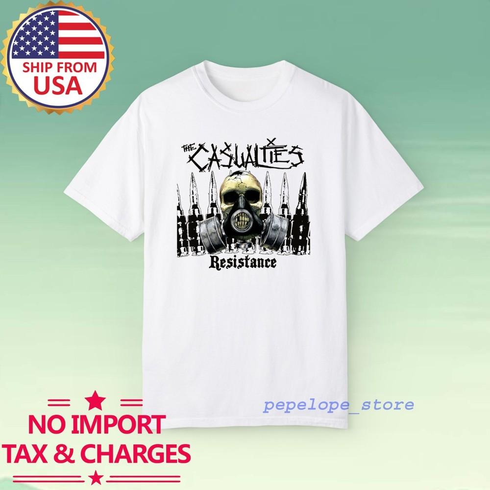 The Casualties Resistance Men#039;s White Size S5XL Unisex T-Shirt S