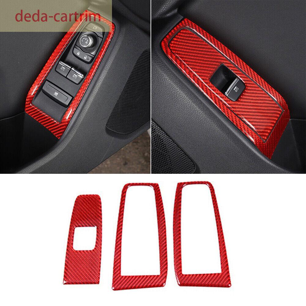 Red Carbon Fiber Window Lift Switch Panel Trim For Toyot@ GR86 /Subaru BRZ +