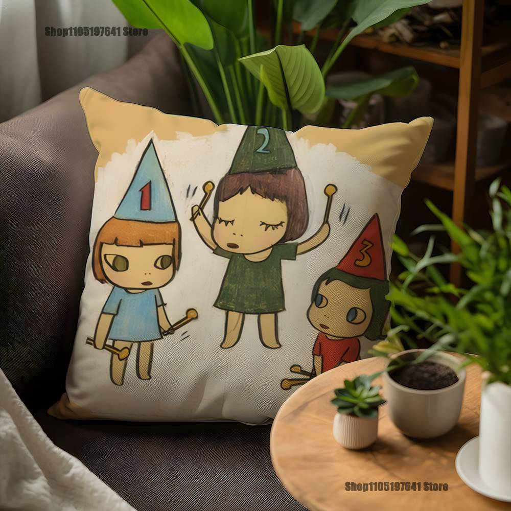 Y-Yoshitomo-ES Nara Pillow Case For Sofa Decor Car Office Room Printing Cushion Cover Decorations and Protector