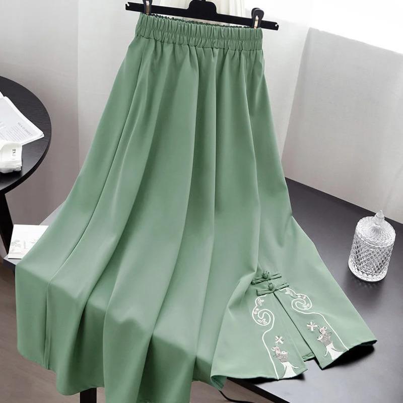 Elegant Hanfu Women's Summer New Butterfly Sweet Chinese Suit Embroidered Suit Hanfu Blouse Skirt Two Piece Set