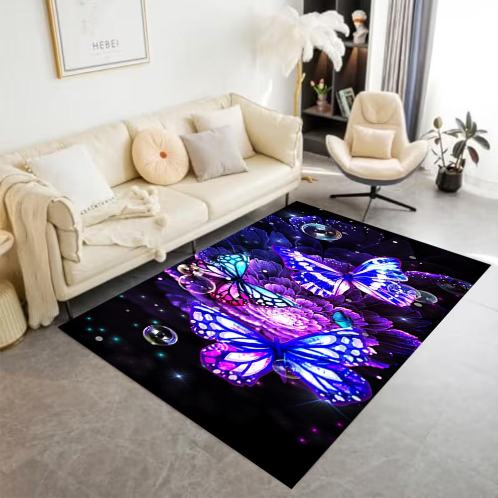 1pc Butterfly Design Home Carpet Non-slip Office Decor Gift Living Room Bedroom