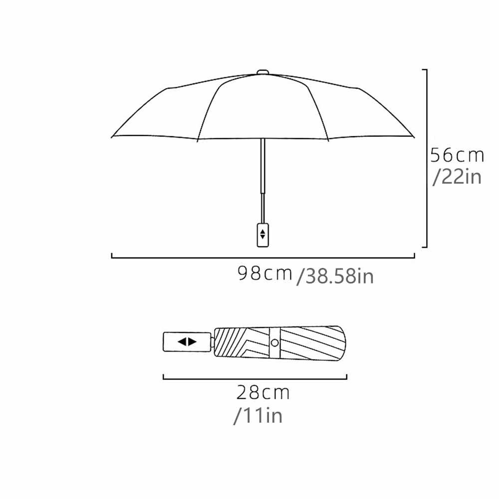 Automatic Open Folding Sun Umbrella UV Sunscreen 3 Folding Ribs Automatic Umbrella Windproof Light Collapsible