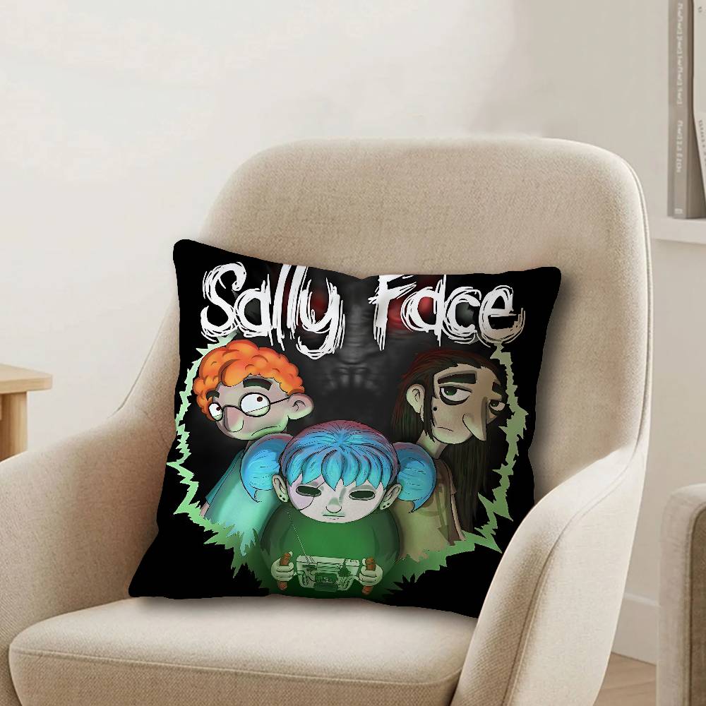 Game Sally Face Cushion Cover Inches Farmhouse Decor Home Throw Pillow Covers for Couch Decorations