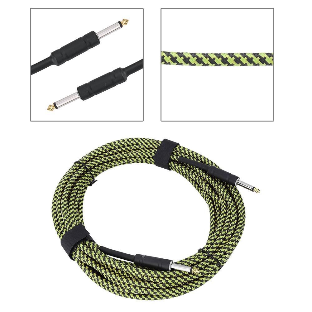 Cablu Universal de 32 de Picioare pentru Instrument Electric, Chitară, Bas, Pian, Cablu, Fir Audio (Negru+Verde)