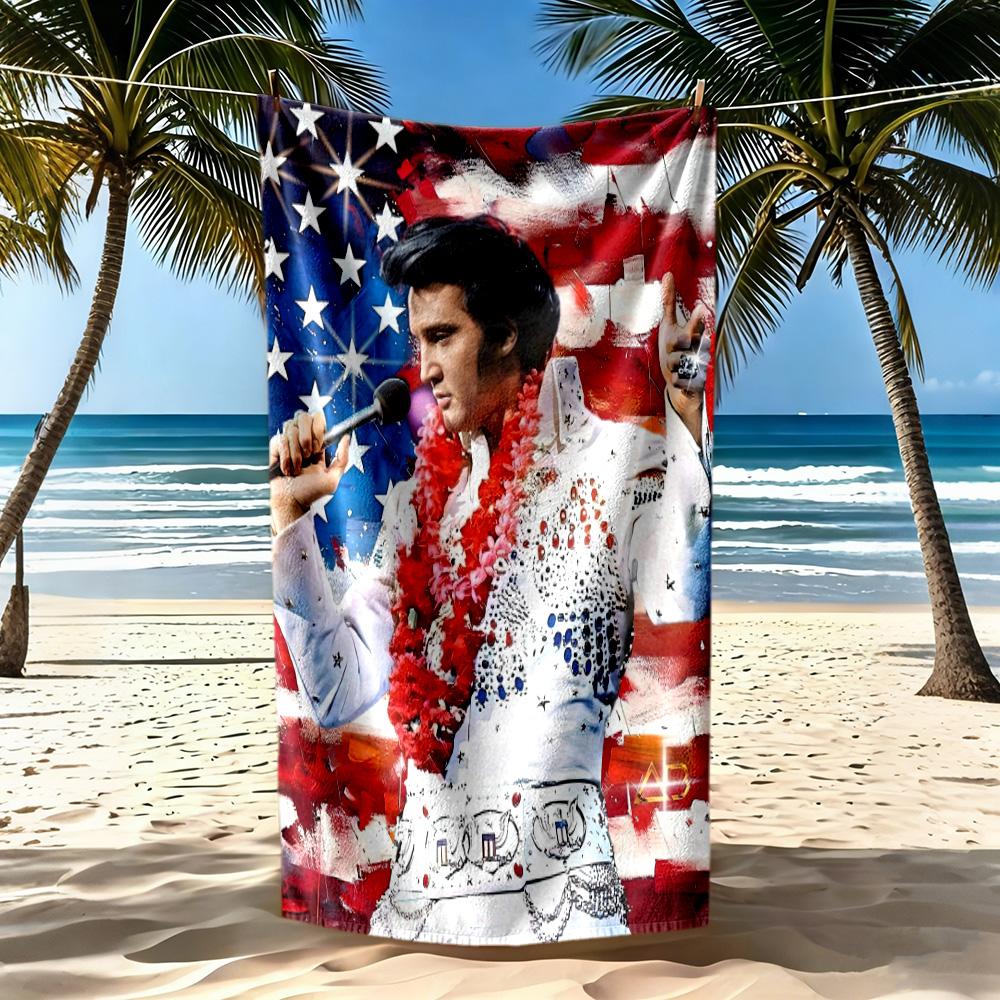 Elvis Beach Towel Super Soft Microfiber Quickdry Fabric Comfortable Lightweight Perfect For Traveling Yoga Camping And Swimming