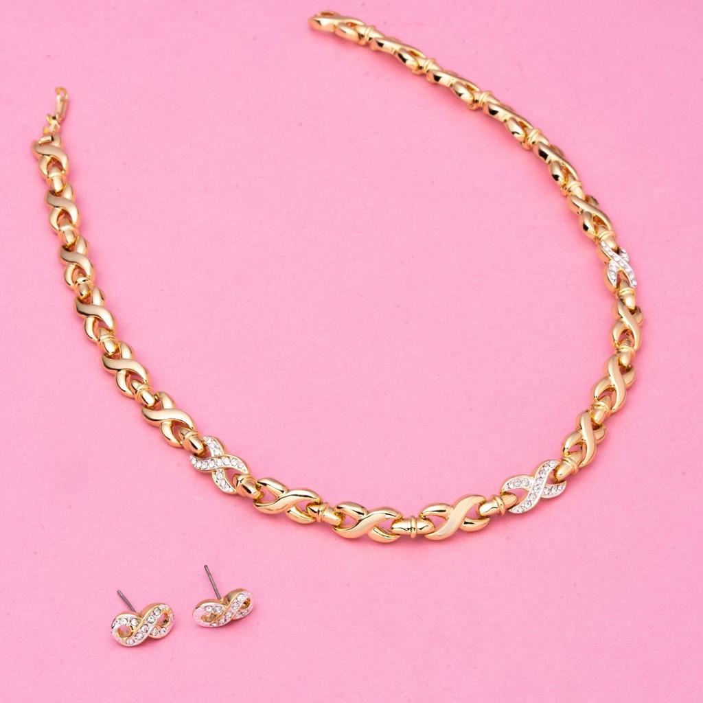 Set Colier Infinit din Aur de 24K Estele cu Colier de Cristal Austriac pentru Femei