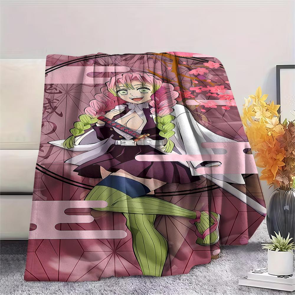 1PC Demon Slayer Print Flannel Blanket, High Quality All Seasons, Home Decor, Warmth and Comfort, Perfect for Christmas Gifts