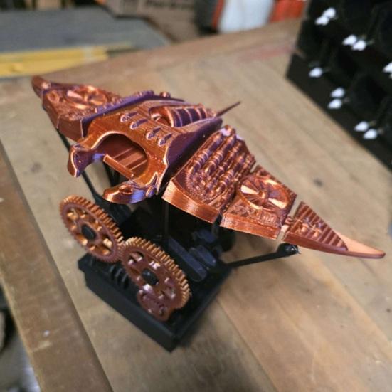 3D Printed Bionic Manta Ray Ornament Mechanical Ocean Animal Decoration with Music for Home Office Desk Tabletop Decor