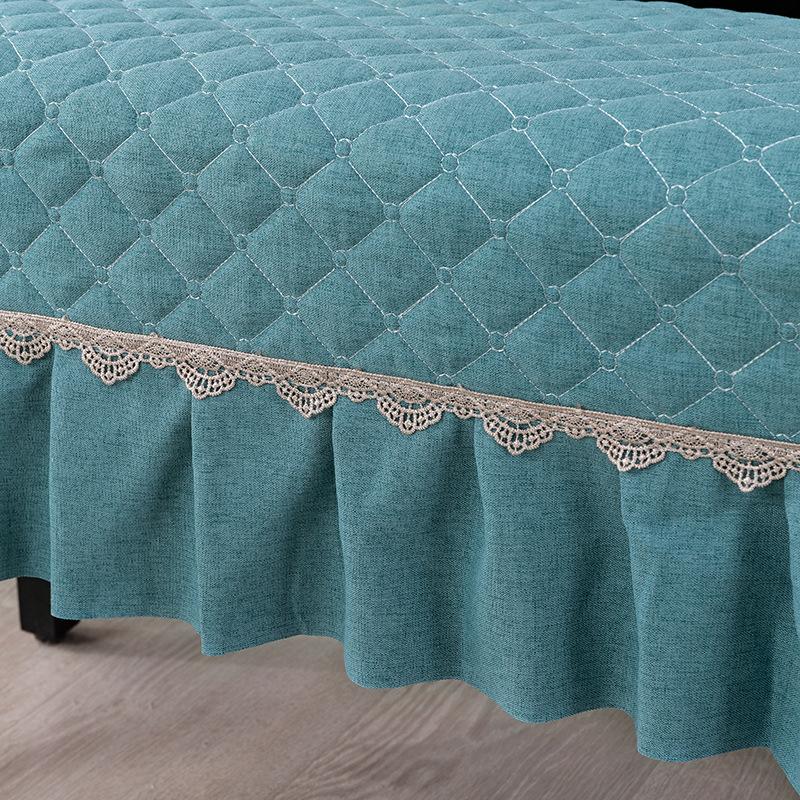 Modern Minimalist Nordic Style Dust Cover Fabric Upright Piano Cover Cloths Half Covered Piano Key Protective Cloth Home Decorat Bench with Skirt Edge