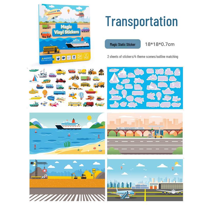 Interaktives magnetisches Puzzle- und Stickerbuch für Kleinkinder im Alter von 1-6 Jahren