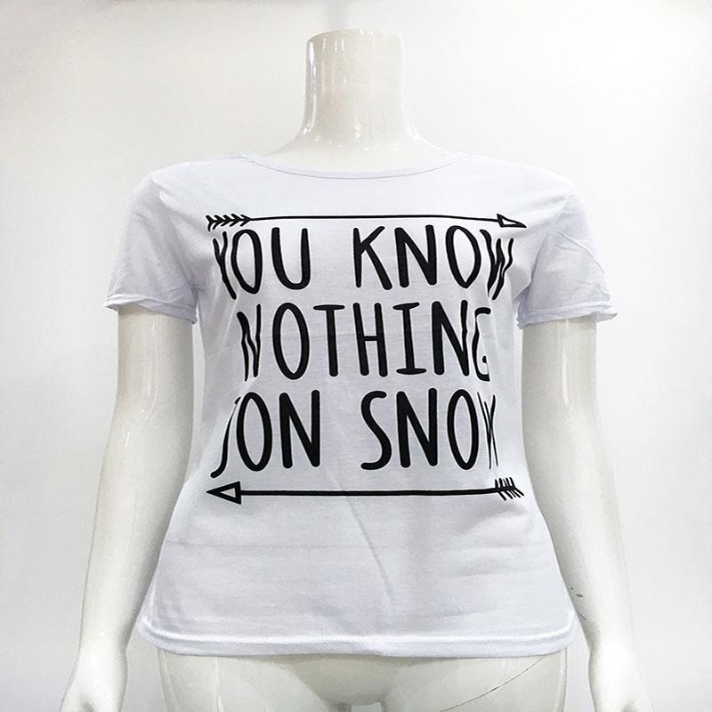 Premium Quality Women T-shirts Game Of Thrones Short Sleeve Letter Design