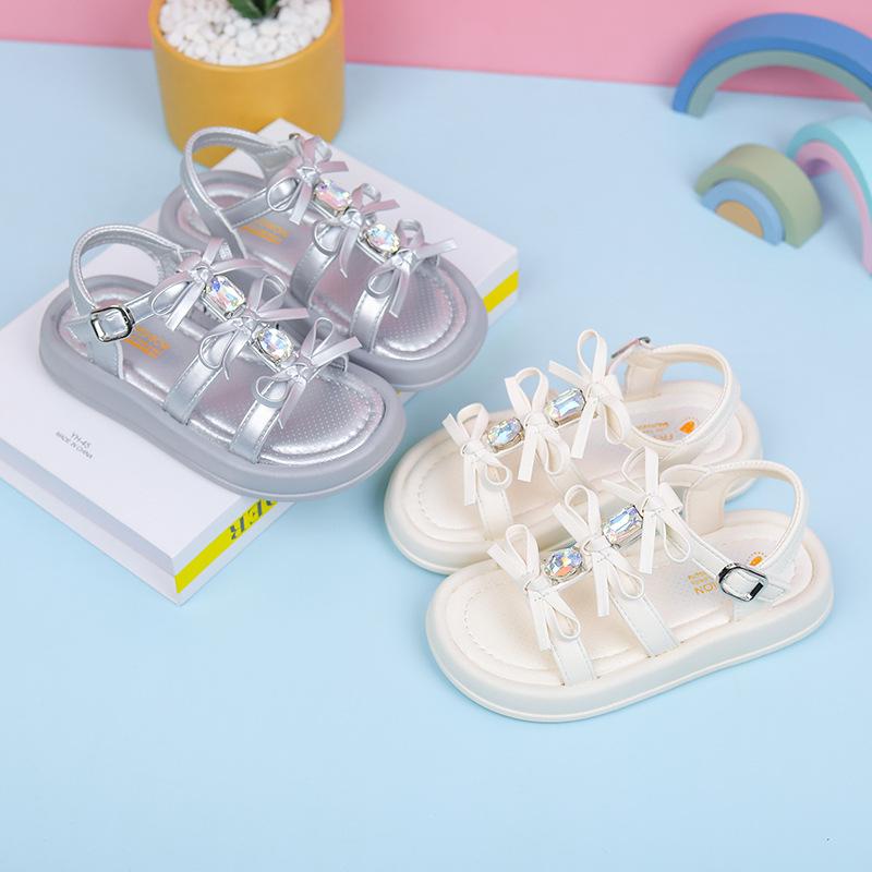 Girls princess shoes little girls sandals summer new school shoes rhinestone little girl roman shoes soft-soled baby shoes