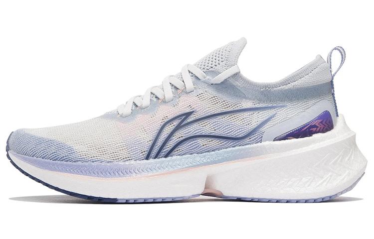 Li Ning Feidian Discovery Устойчивые к истиранию Нескользящие Низкие Беговые Кроссовки Женские Бело-Сине-Фиолетовые ARMS008-4 35