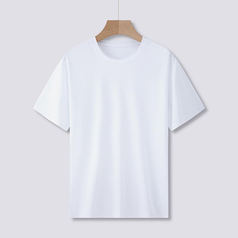 

Мужская облегающая белая футболка Supima Cotton с короткими рукавами, круглым вырезом, легкая летняя модель XL (130-150 lbs)