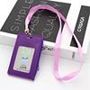 Simple Student Kids Lanyard Card Holder Slim Wallet Boys Pu Id Certificate Bus Door Credit Card Bag for Girls Zipper Coin Purses
