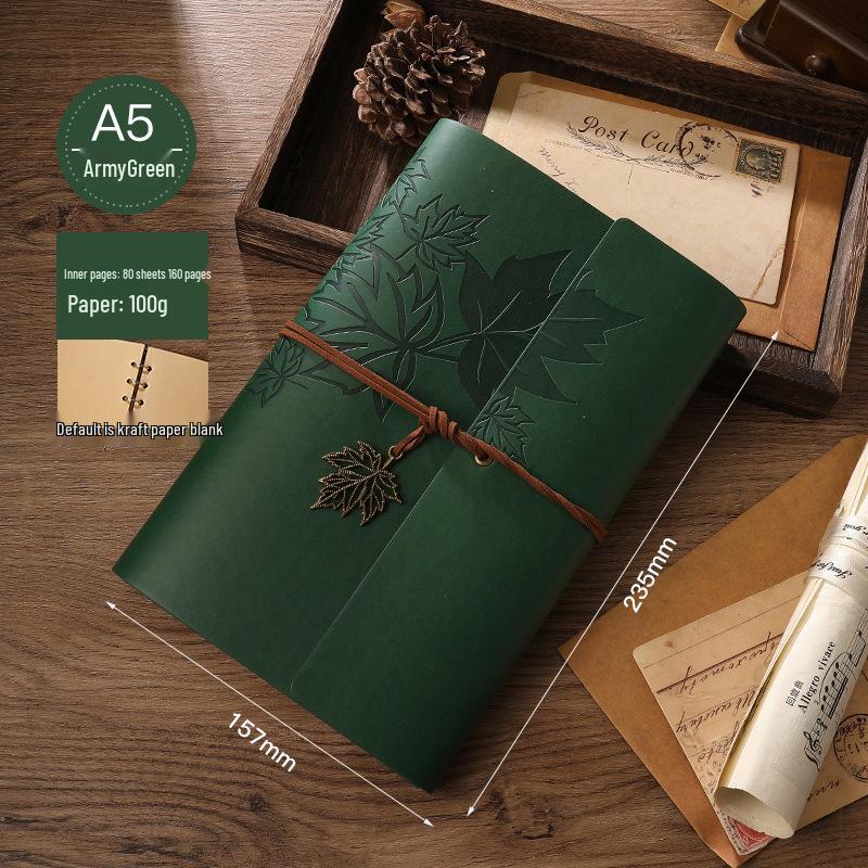 Draagbaar Kraftpapier Reisaanmeldboek: Losbladig DIY Dagboek Notitieboek