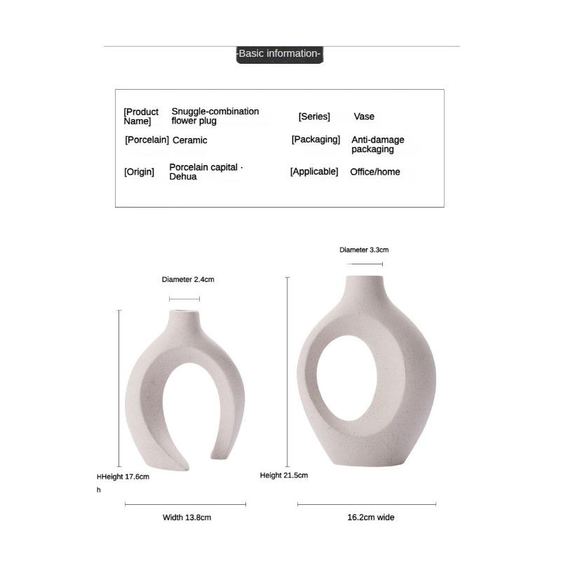 Nordic Ceramic White Vase Ins Style Creative Flowerpot Flower Arrangement Simple High Sense Wholesale European Entry Lux