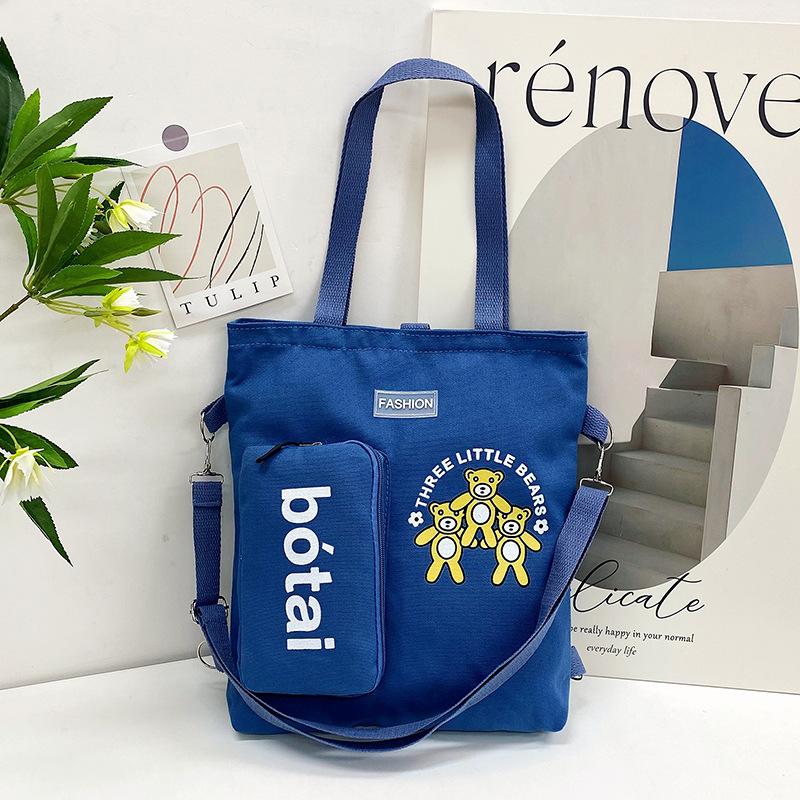 Canvas Bag, New Women's Bag, Fashionable Large-capacity Shoulder Bag, Messenger Bag, Tutoring Bag.