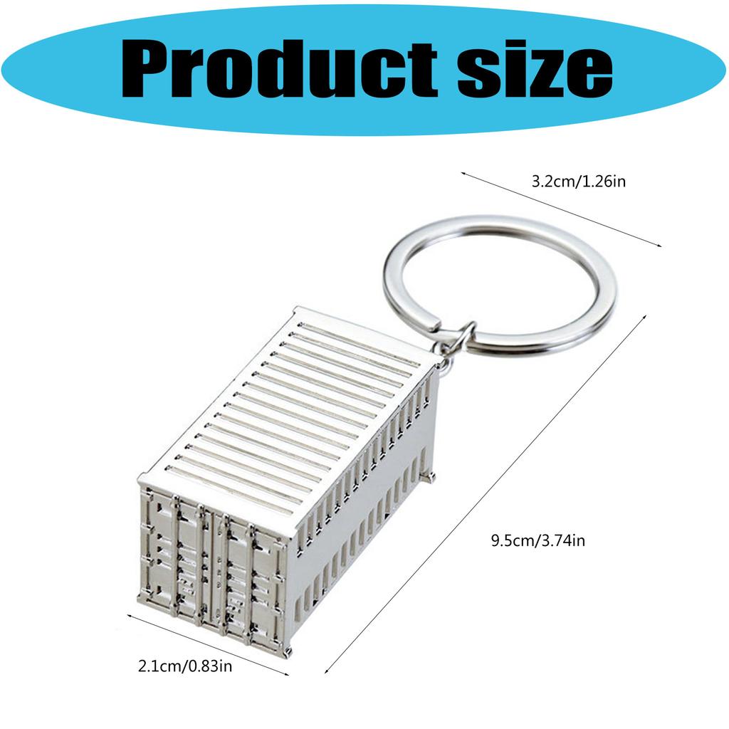 Novelty Shipping Container Inspired Key Holder Wear Resistant Metal Construction Portable Size Versatile Decoration For Keys Bags And Automotive