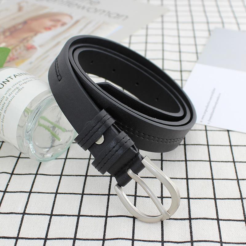 

Женский винтажный ремень в стиле BF, студенческий шик, отделка, тонкая пряжка-пика, джинсовый ремень чёрный
